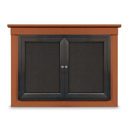 United Visual Products 18"x24" 1-Door Enclosed Letterboard, Burgundy/Lt Oak UV2620O-LTOAK-BURGUN